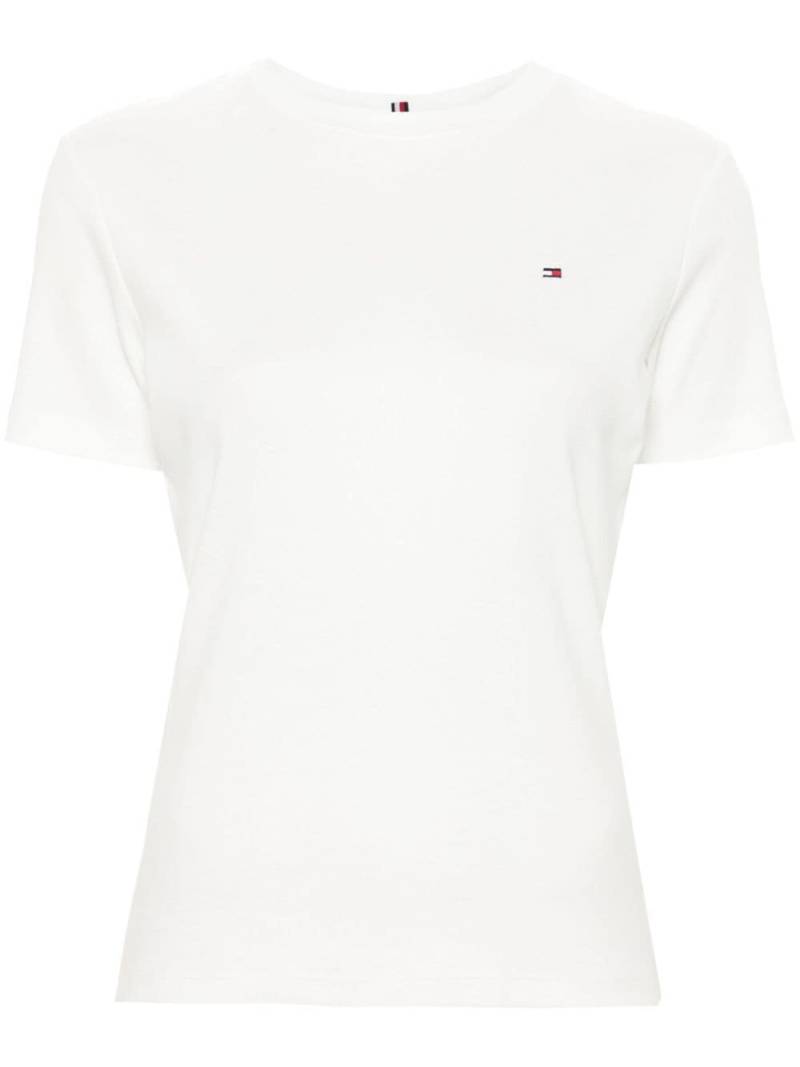 Tommy Hilfiger flag-embroidered cotton T-shirt - White von Tommy Hilfiger