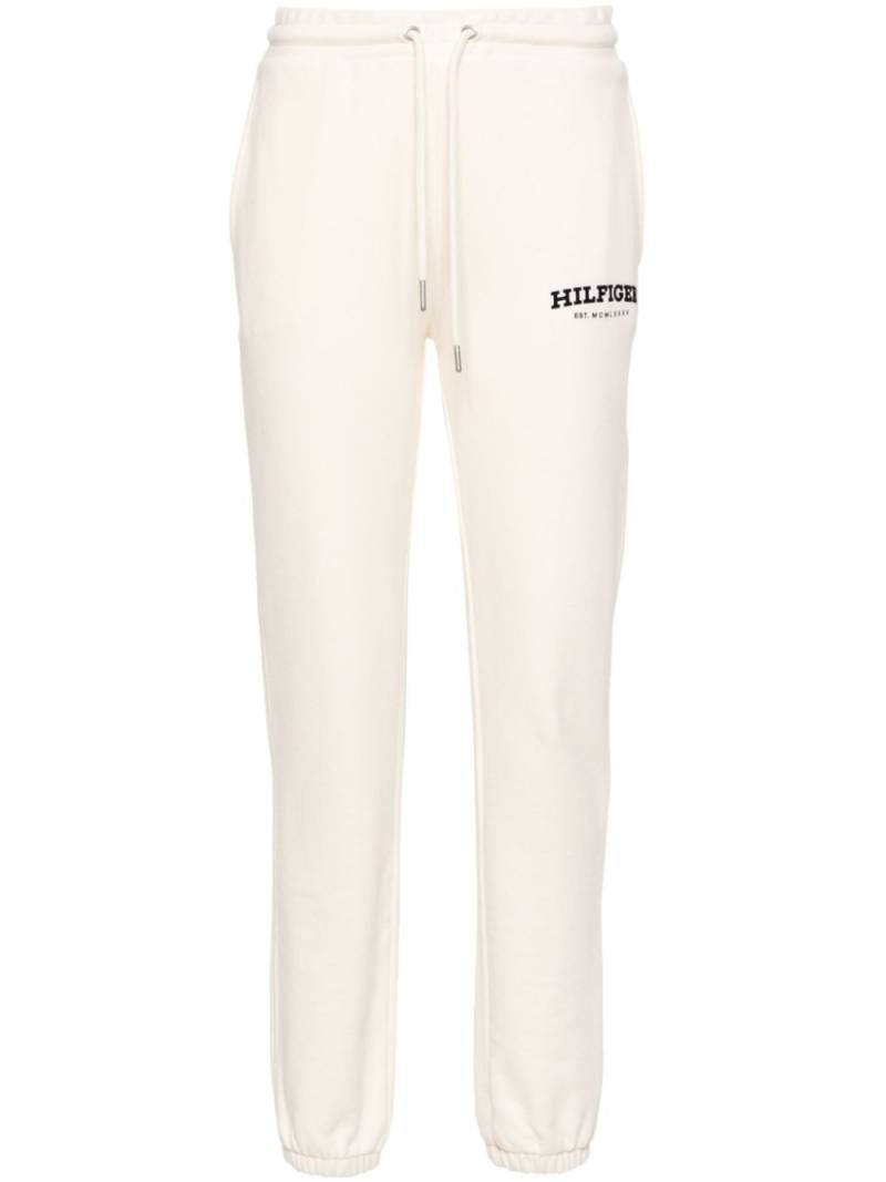 Tommy Hilfiger flocked-logo tapered trousers - Neutrals von Tommy Hilfiger