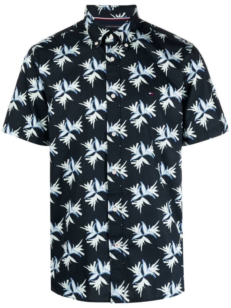 Tommy Hilfiger floral-print short-sleeved shirt - Blue von Tommy Hilfiger