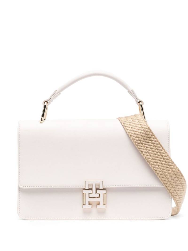 Tommy Hilfiger fold over logo clasp tote bag - Neutrals von Tommy Hilfiger