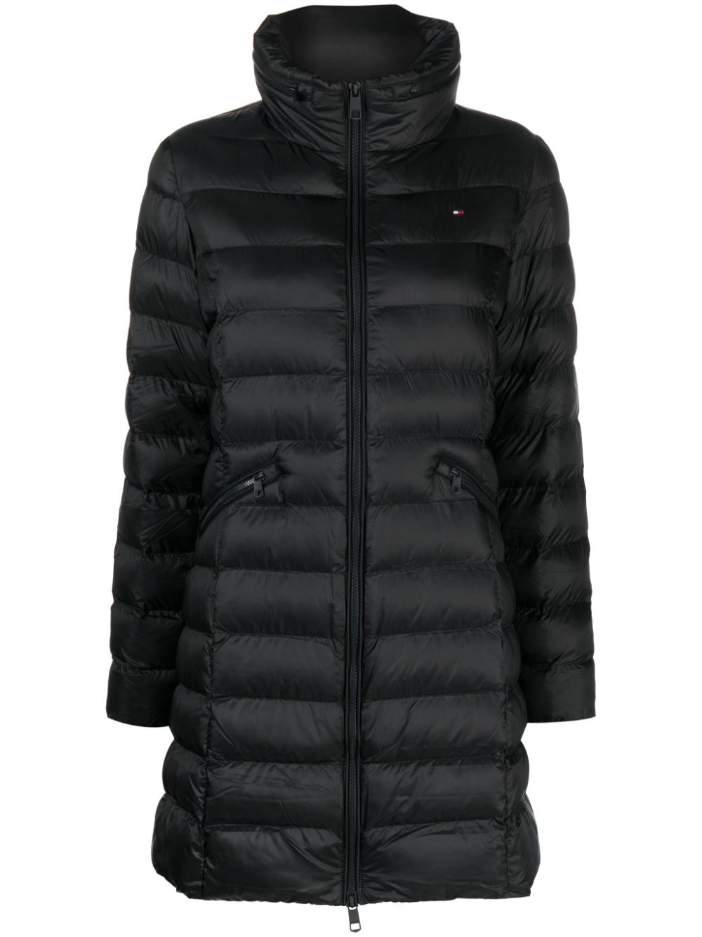 Tommy Hilfiger funnel-neck zip-up puffer coat - Black von Tommy Hilfiger