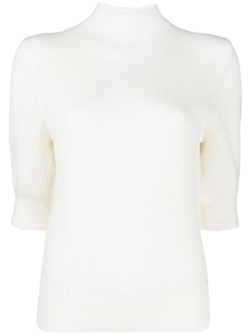 Tommy Hilfiger high-neck cropped-sleeve jumper - White von Tommy Hilfiger