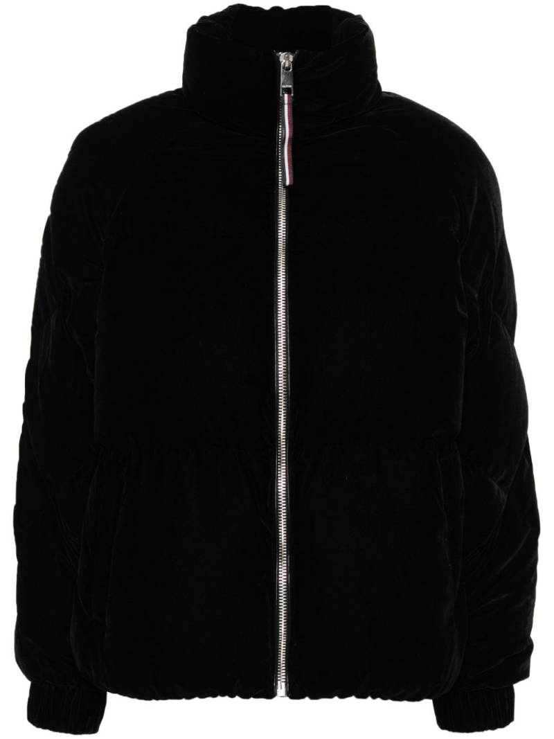 Tommy Hilfiger high-neck velvet puffer jacket - Black von Tommy Hilfiger