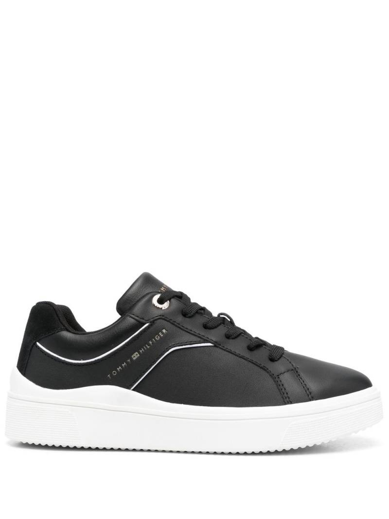 Tommy Hilfiger leather logo-print sneakers - Black von Tommy Hilfiger