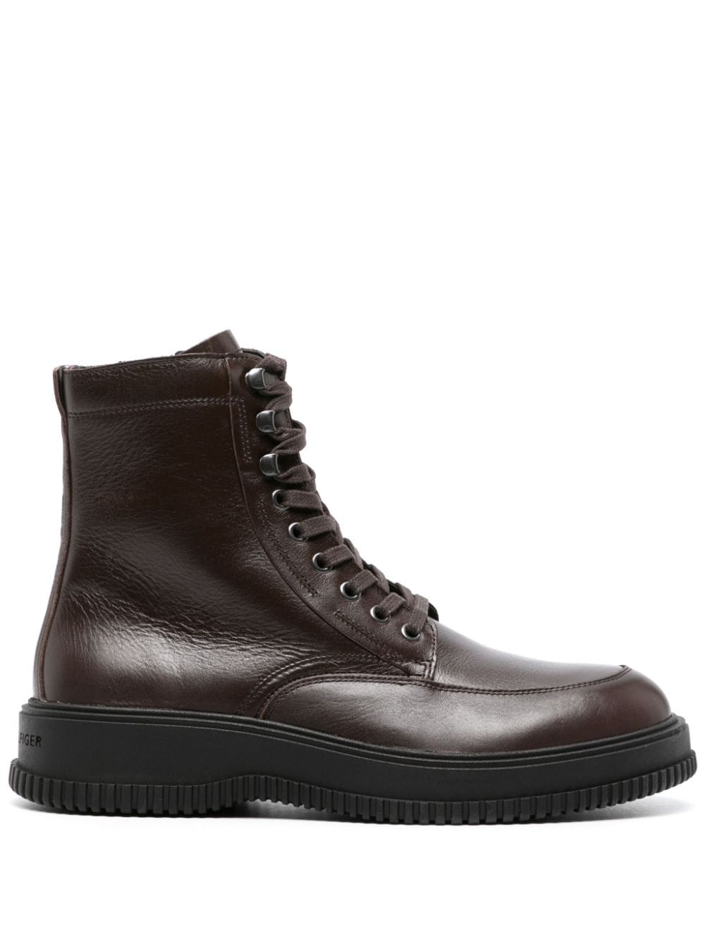 Tommy Hilfiger logo-debossed leather boots - Brown von Tommy Hilfiger