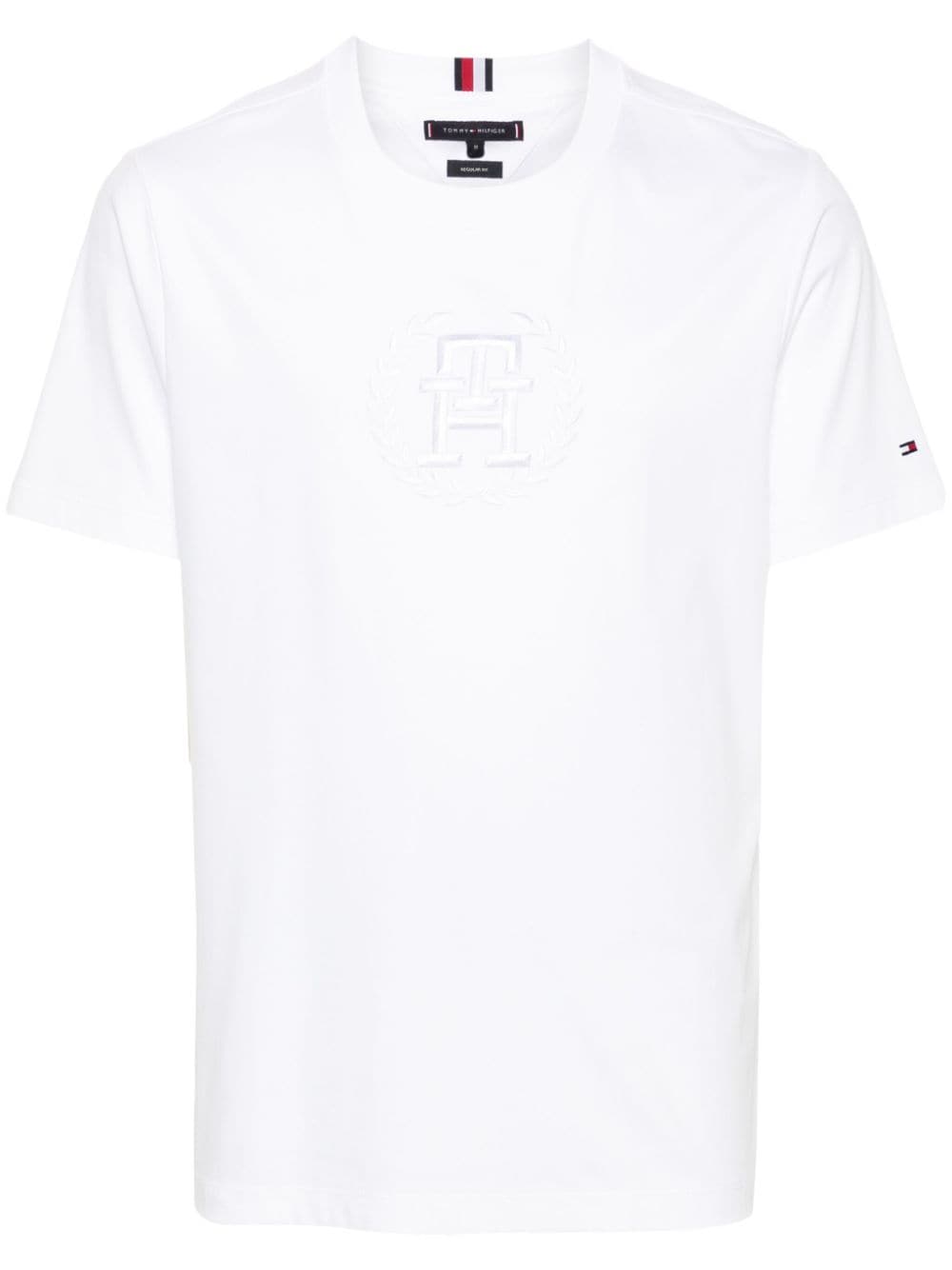 Tommy Hilfiger logo-embroidered T-shirt - White von Tommy Hilfiger