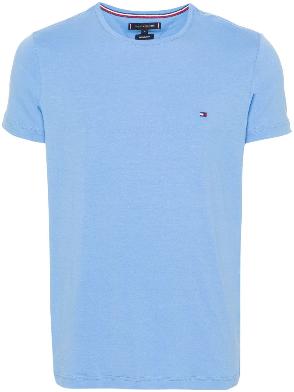 Tommy Hilfiger logo-embroidered cotton T-shirt - Blue von Tommy Hilfiger