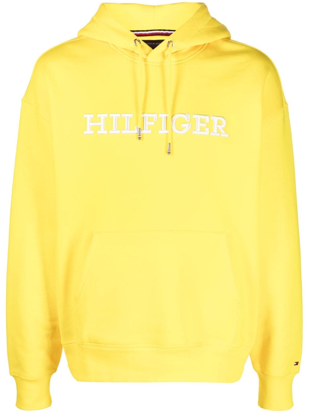 Tommy Hilfiger logo-embroidered drawstring hoodie - Yellow von Tommy Hilfiger