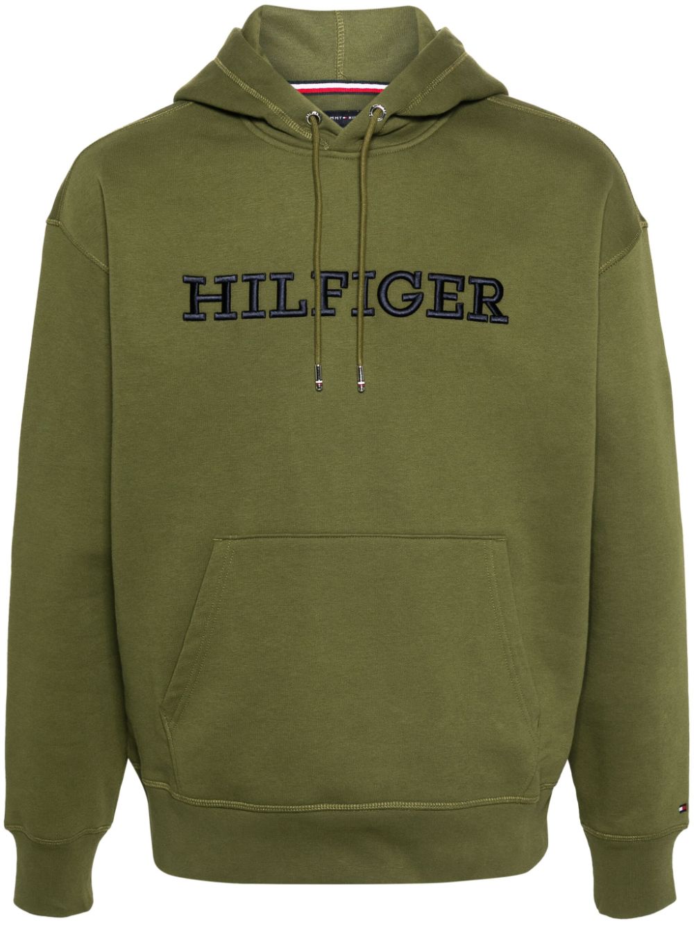 Tommy Hilfiger logo-embroidered hoodie - Green von Tommy Hilfiger