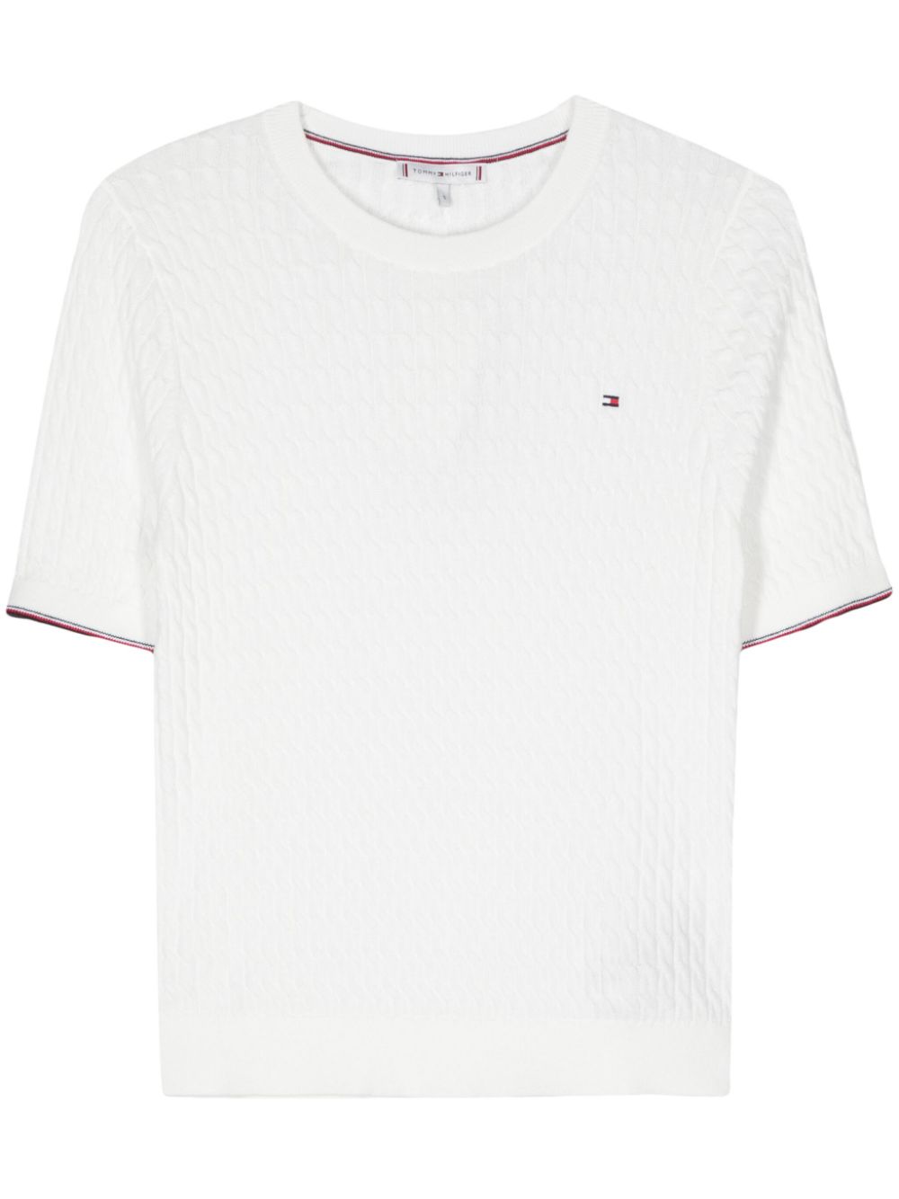 Tommy Hilfiger logo-embroidered knitted top - White von Tommy Hilfiger