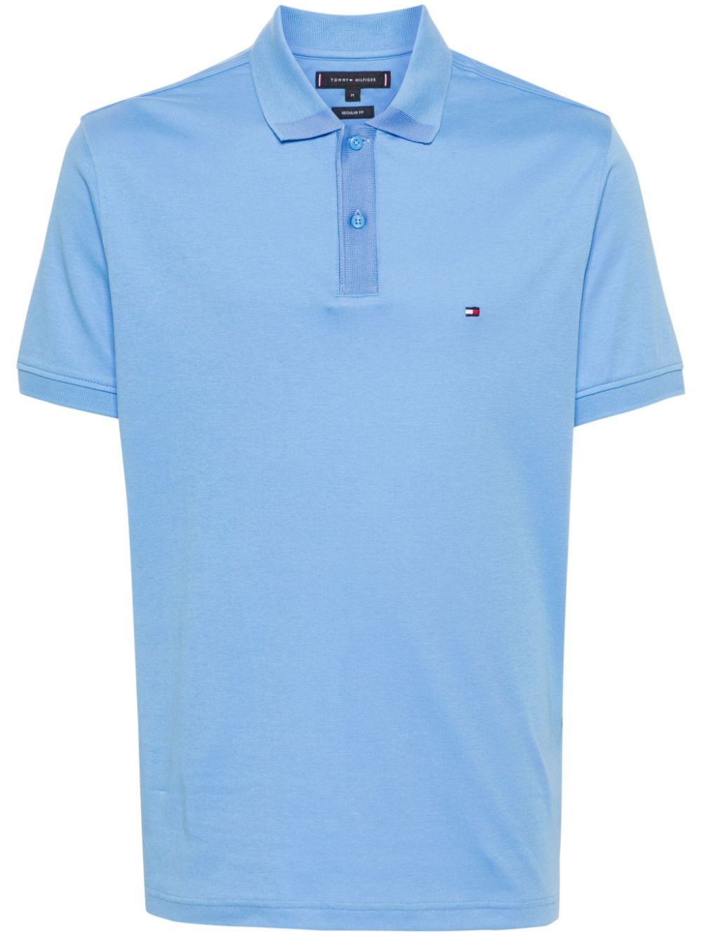 Tommy Hilfiger logo-embroidered organic cotton polo shirt - Blue von Tommy Hilfiger