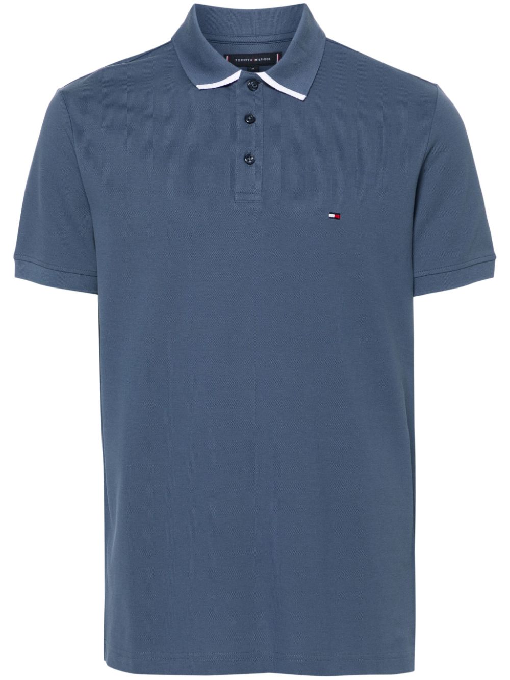 Tommy Hilfiger logo-embroidered piqué polo shirt - Blue von Tommy Hilfiger