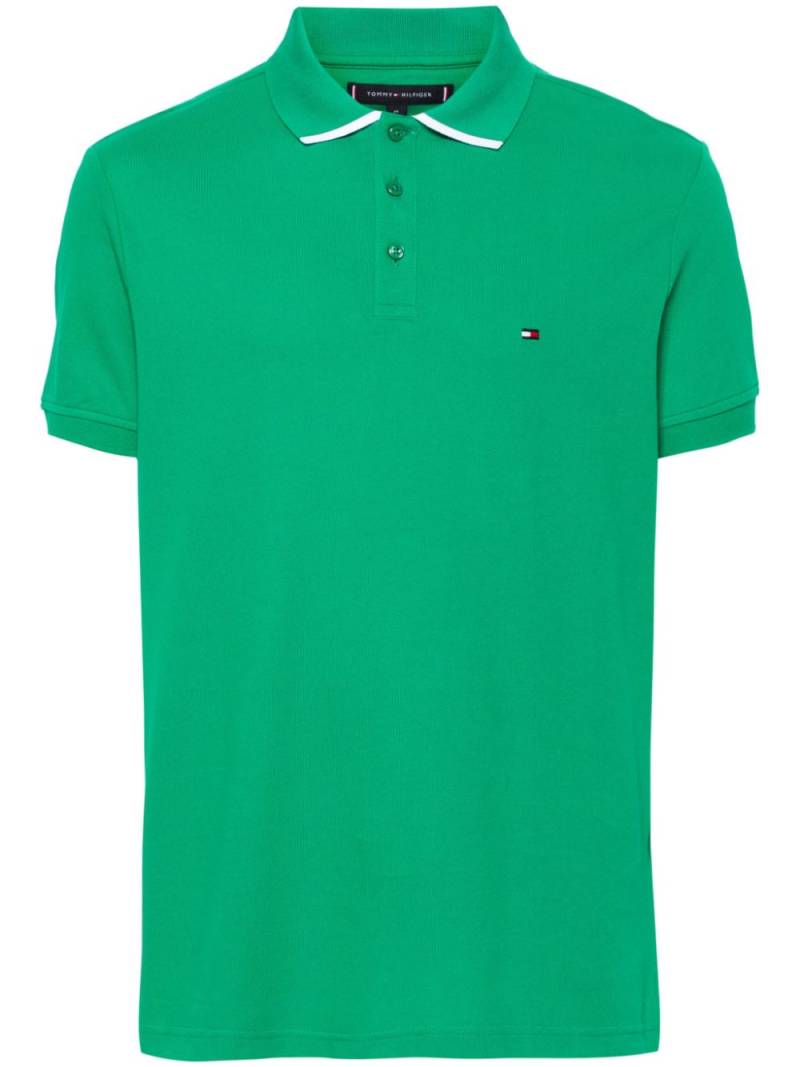 Tommy Hilfiger logo-embroidered piqué polo shirt - Green von Tommy Hilfiger