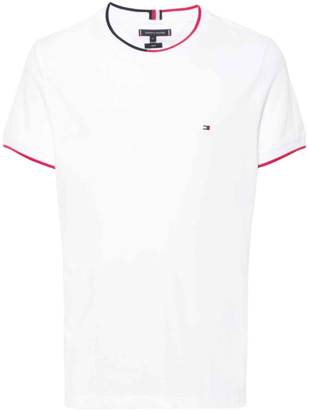 Tommy Hilfiger logo-embroidered polo shirt - White von Tommy Hilfiger