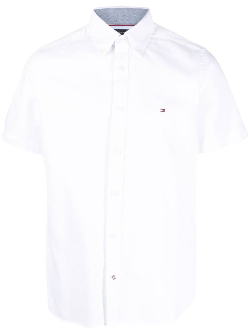 Tommy Hilfiger logo-embroidered short-sleeve shirt - White von Tommy Hilfiger