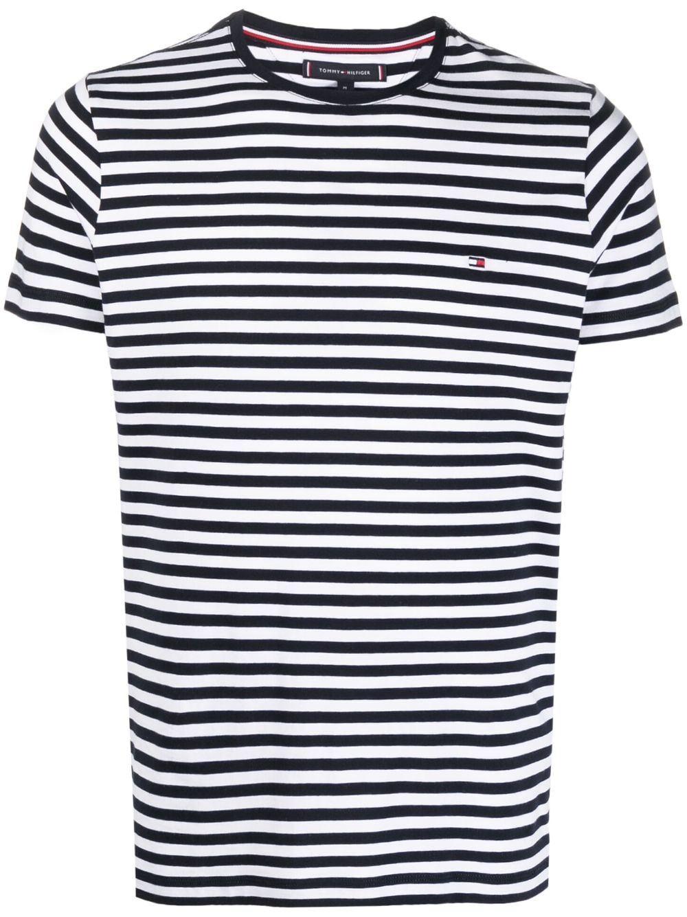 Tommy Hilfiger logo-embroidered striped T-shirt - Blue von Tommy Hilfiger