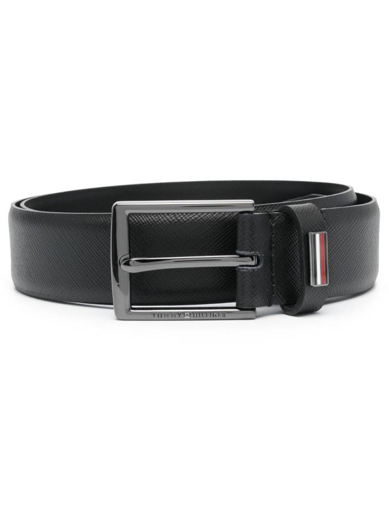 Tommy Hilfiger logo-plaque leather belt - Black von Tommy Hilfiger