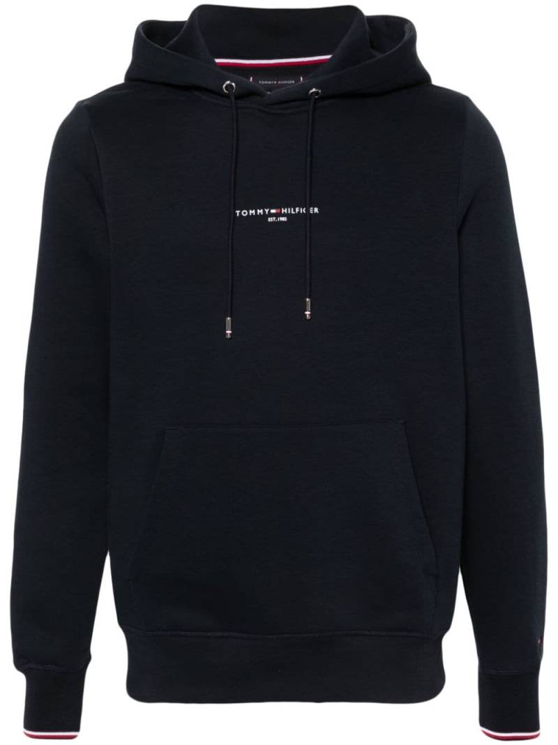 Tommy Hilfiger logo-print cotton hoodie - Blue von Tommy Hilfiger