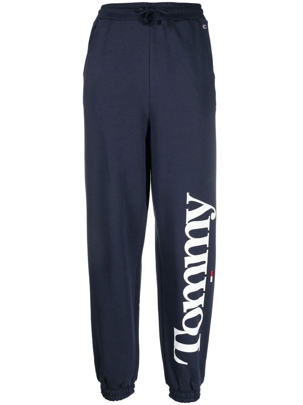 Tommy Hilfiger logo-print drawstring track pants - Blue von Tommy Hilfiger