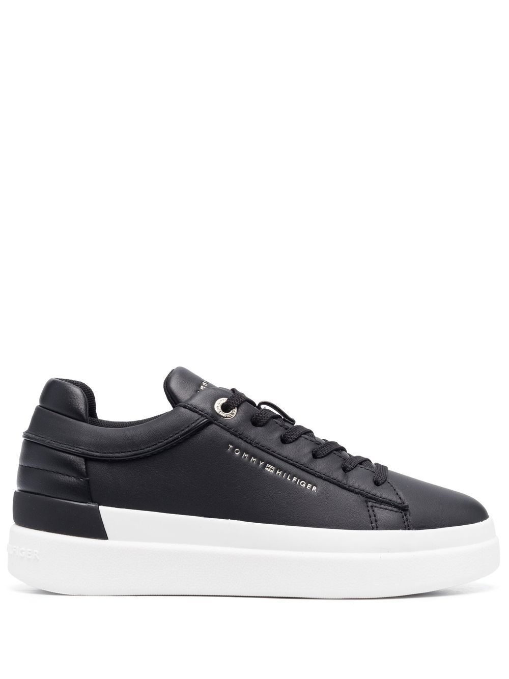 Tommy Hilfiger logo-print lace-up sneakers - Black von Tommy Hilfiger