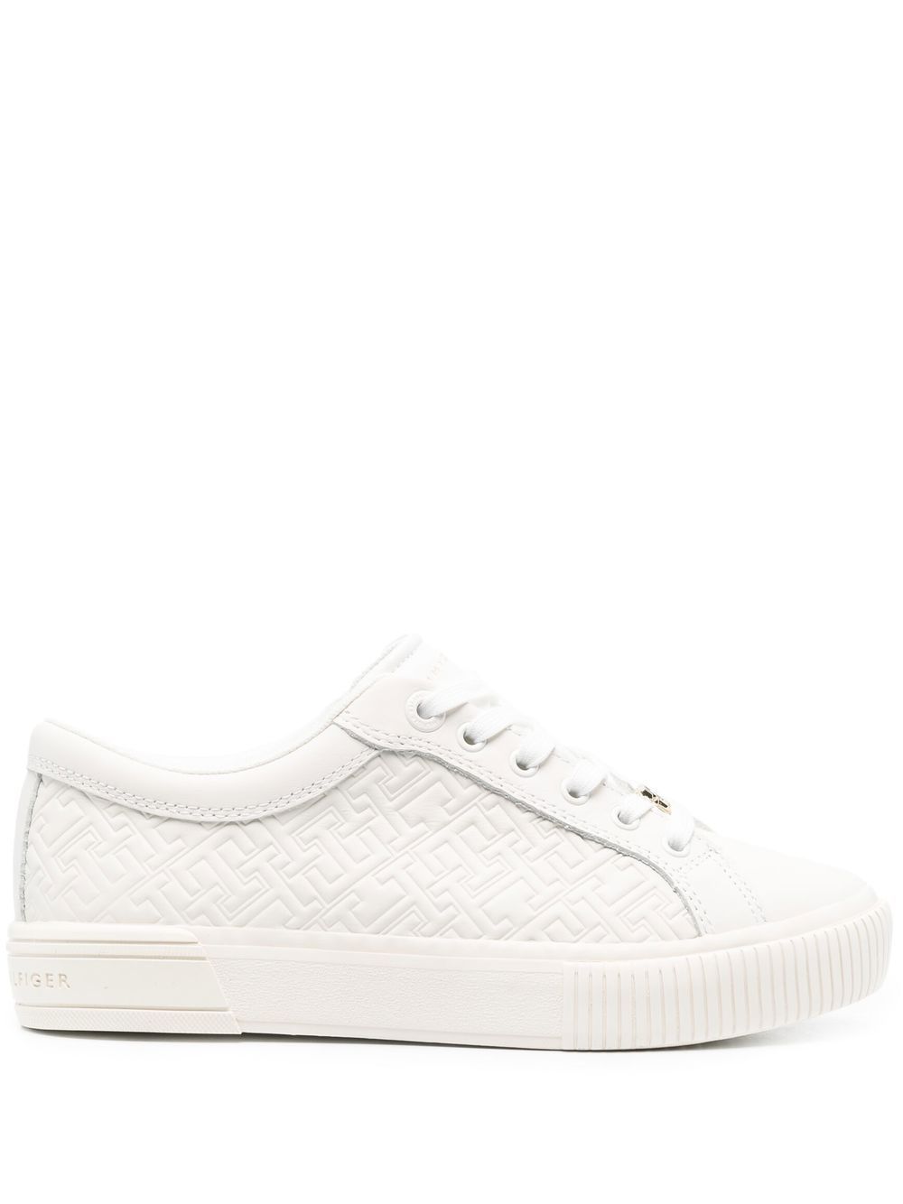 Tommy Hilfiger monogram-embossed low-top sneakers - White von Tommy Hilfiger