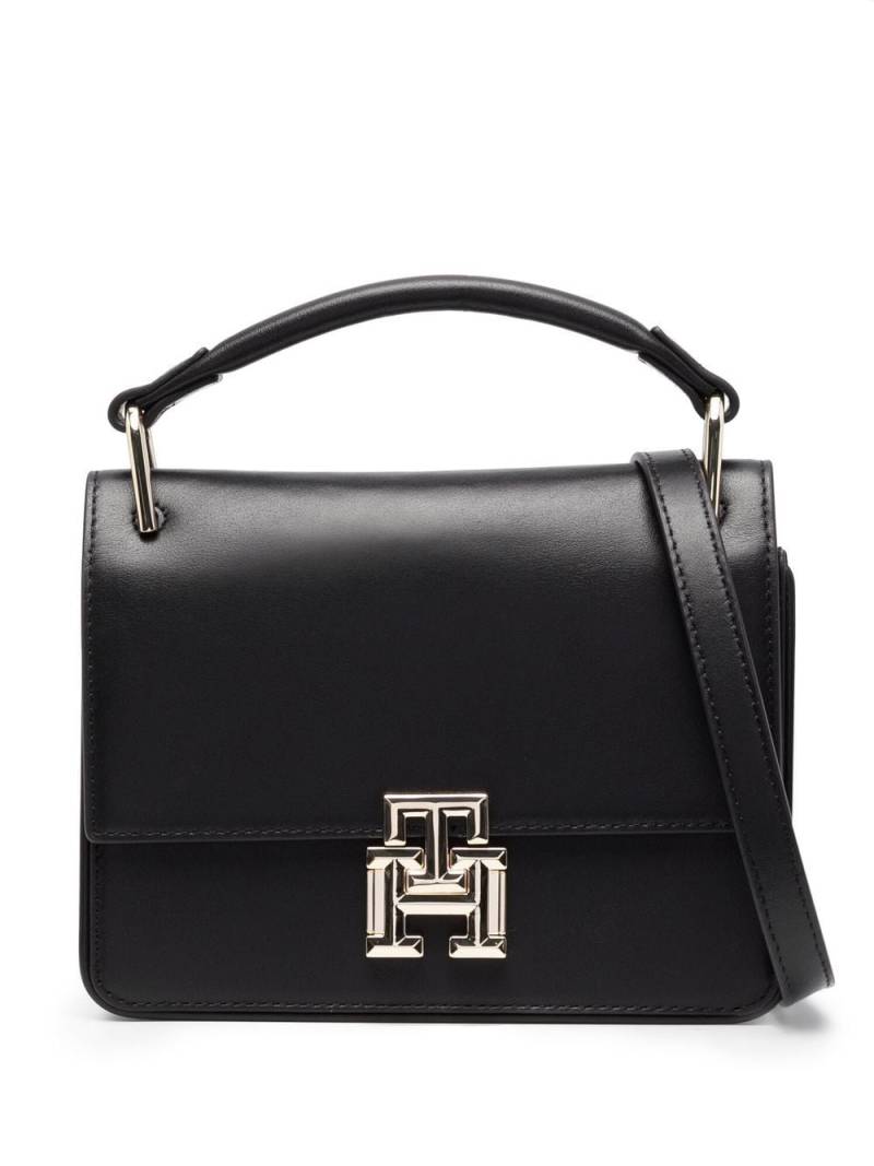 Tommy Hilfiger monogram-plaque leather bag - Black von Tommy Hilfiger