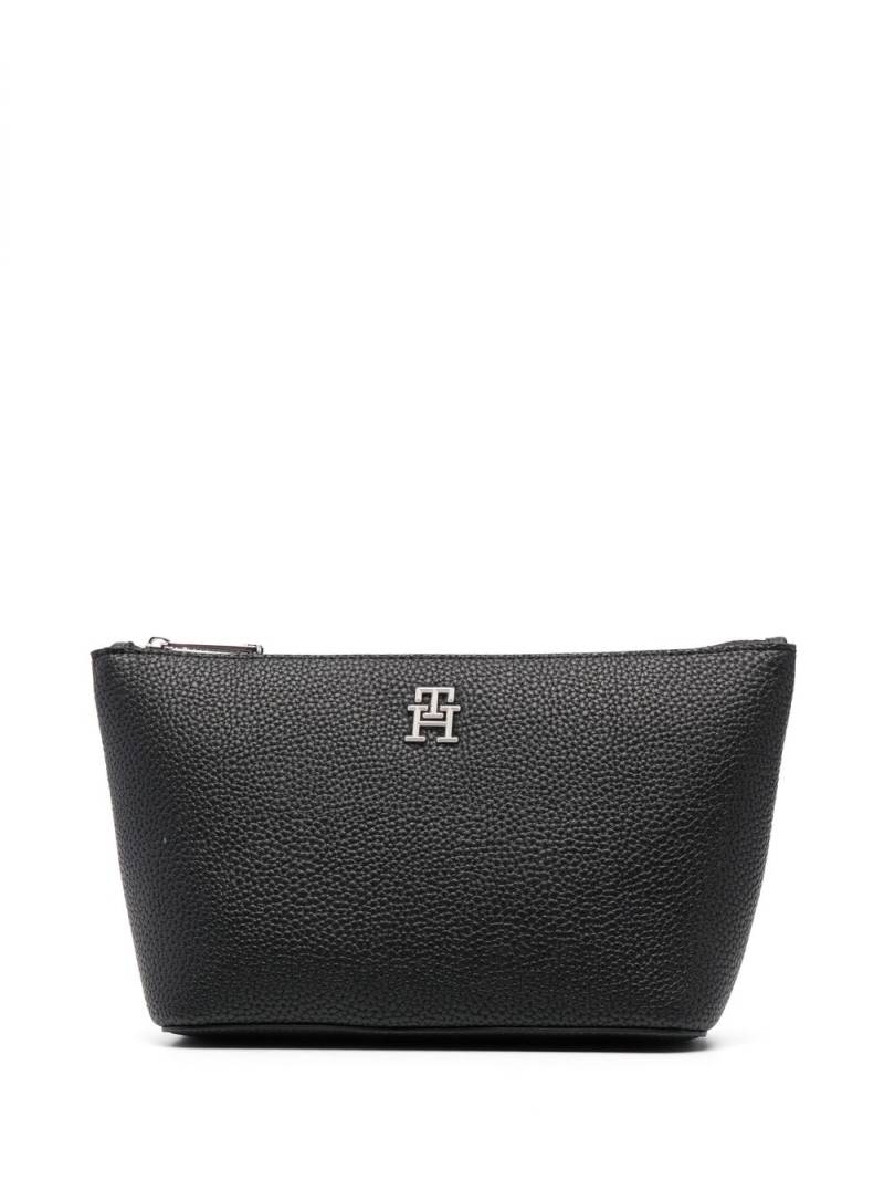 Tommy Hilfiger monogram-plaque make up bag - Black von Tommy Hilfiger