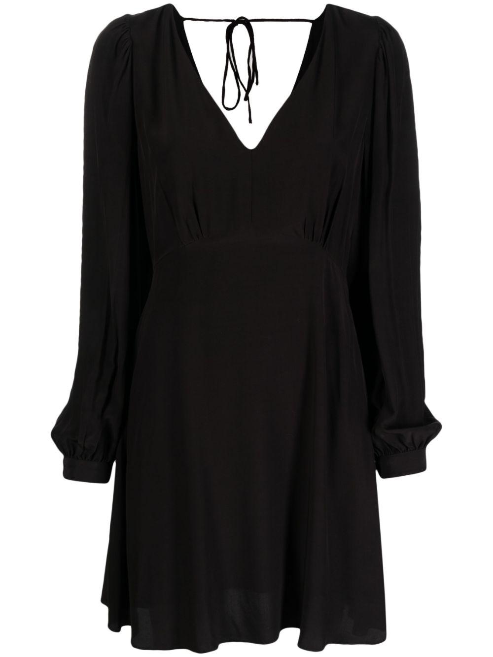 Tommy Hilfiger puff-sleeve V-neck flared dress - Black von Tommy Hilfiger