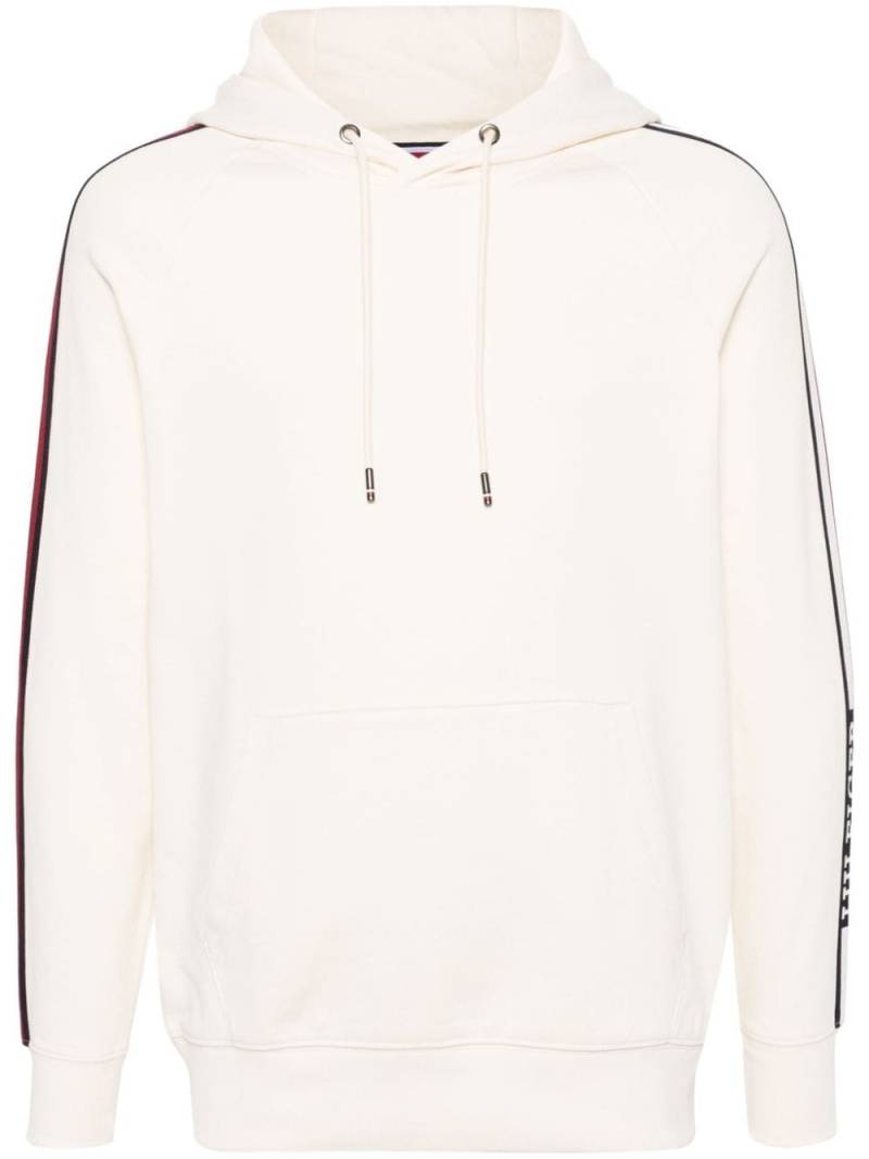 Tommy Hilfiger stripe-detail cotton hoodie - Neutrals von Tommy Hilfiger