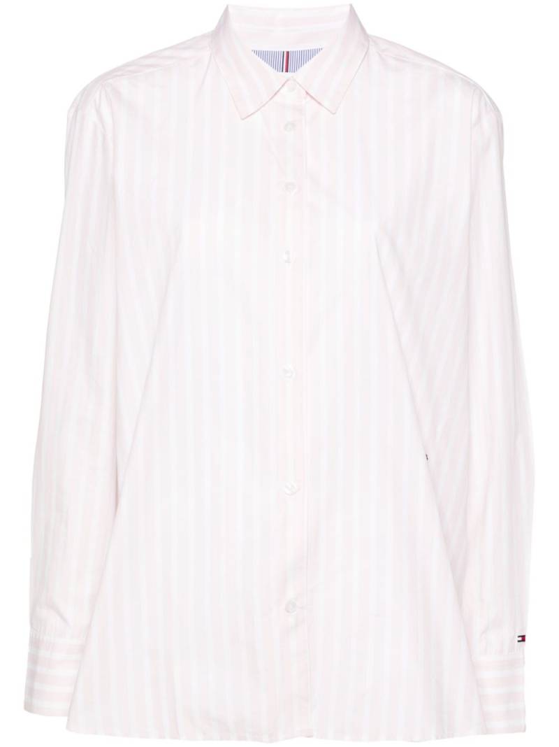 Tommy Hilfiger striped poplin shirt - White von Tommy Hilfiger