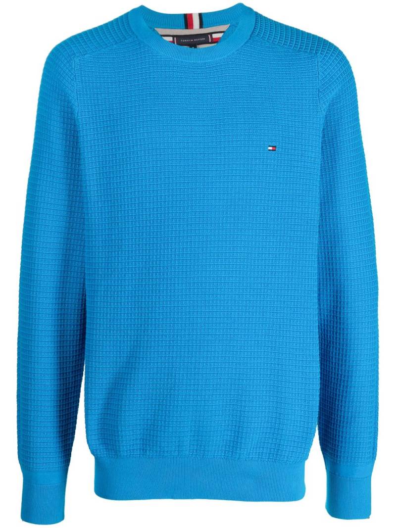 Tommy Hilfiger waffle-knit cotton jumper - Blue von Tommy Hilfiger