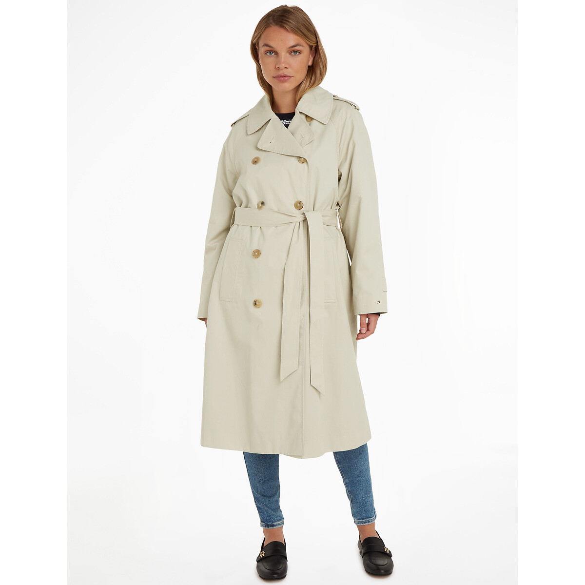 Langer Trenchcoat, zweireihiger Knopfverschluss von Tommy Hilfiger