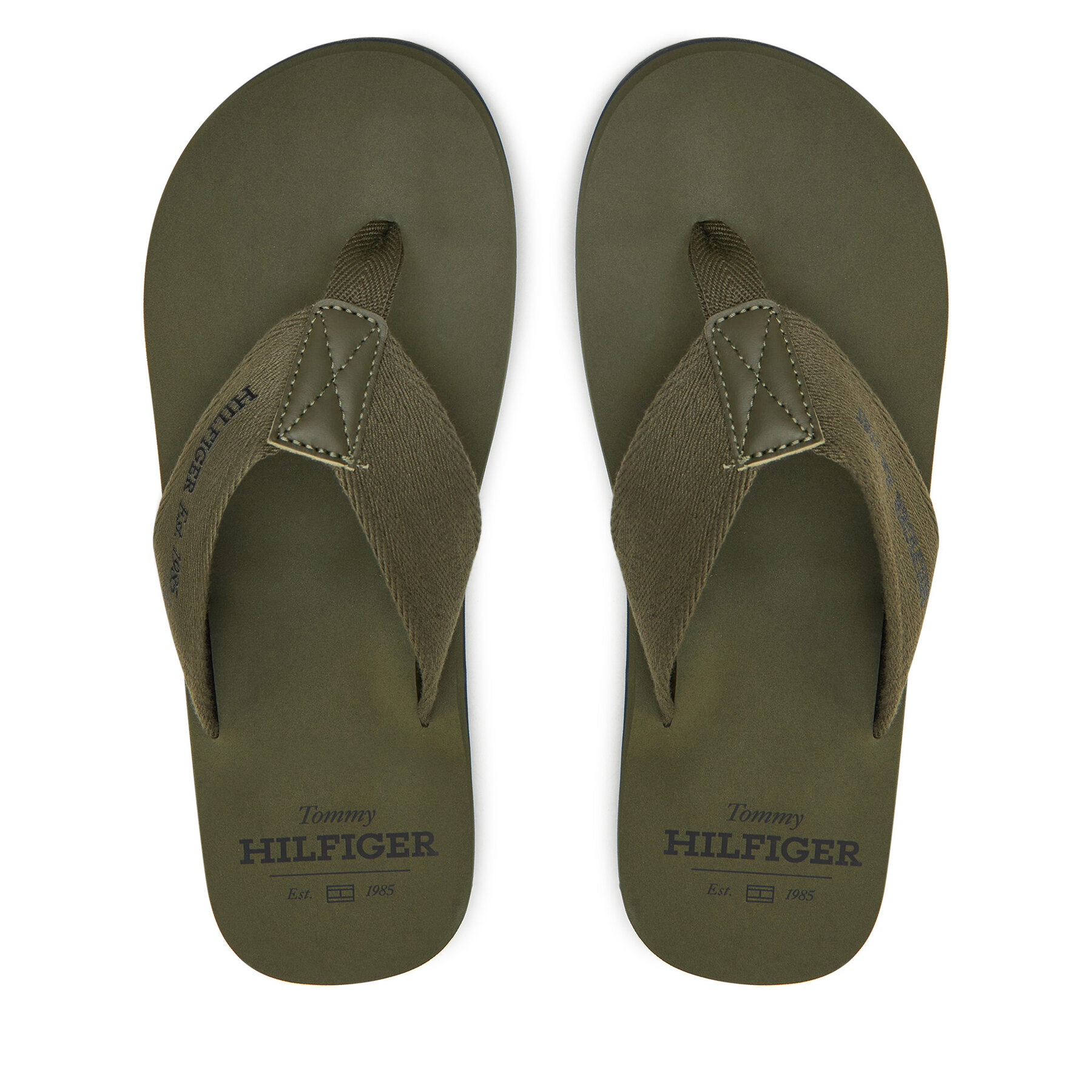 Zehentrenner Tommy Hilfiger Hilfiger 85 Beach Sandal FM0FM05339 Grün von Tommy Hilfiger