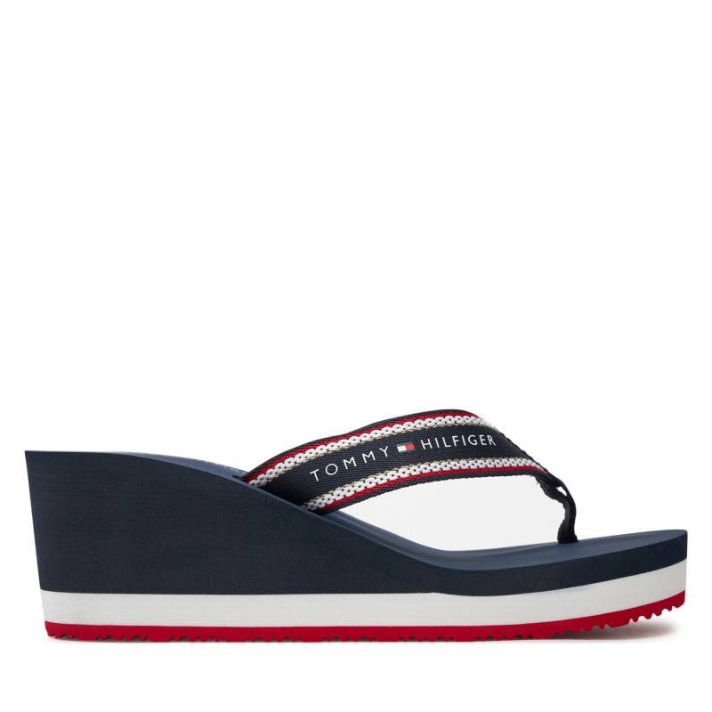 Zehentrenner Tommy Hilfiger Hilfiger Hi Wedge Beach Sandal FW0FW08012 Dunkelblau von Tommy Hilfiger