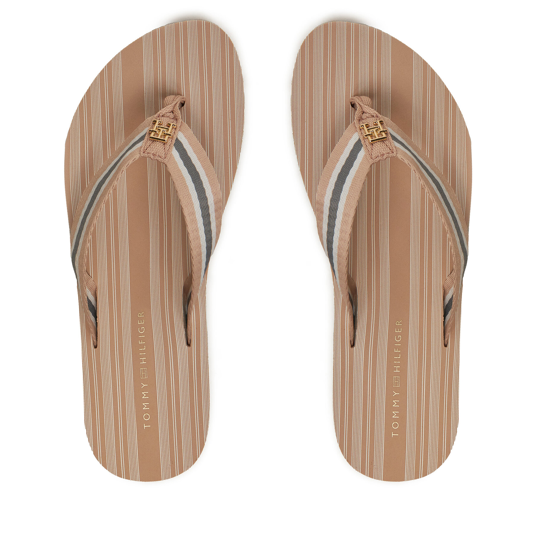 Zehentrenner Tommy Hilfiger Im Th Print Beach Sandal FW0FW08370 Beige von Tommy Hilfiger