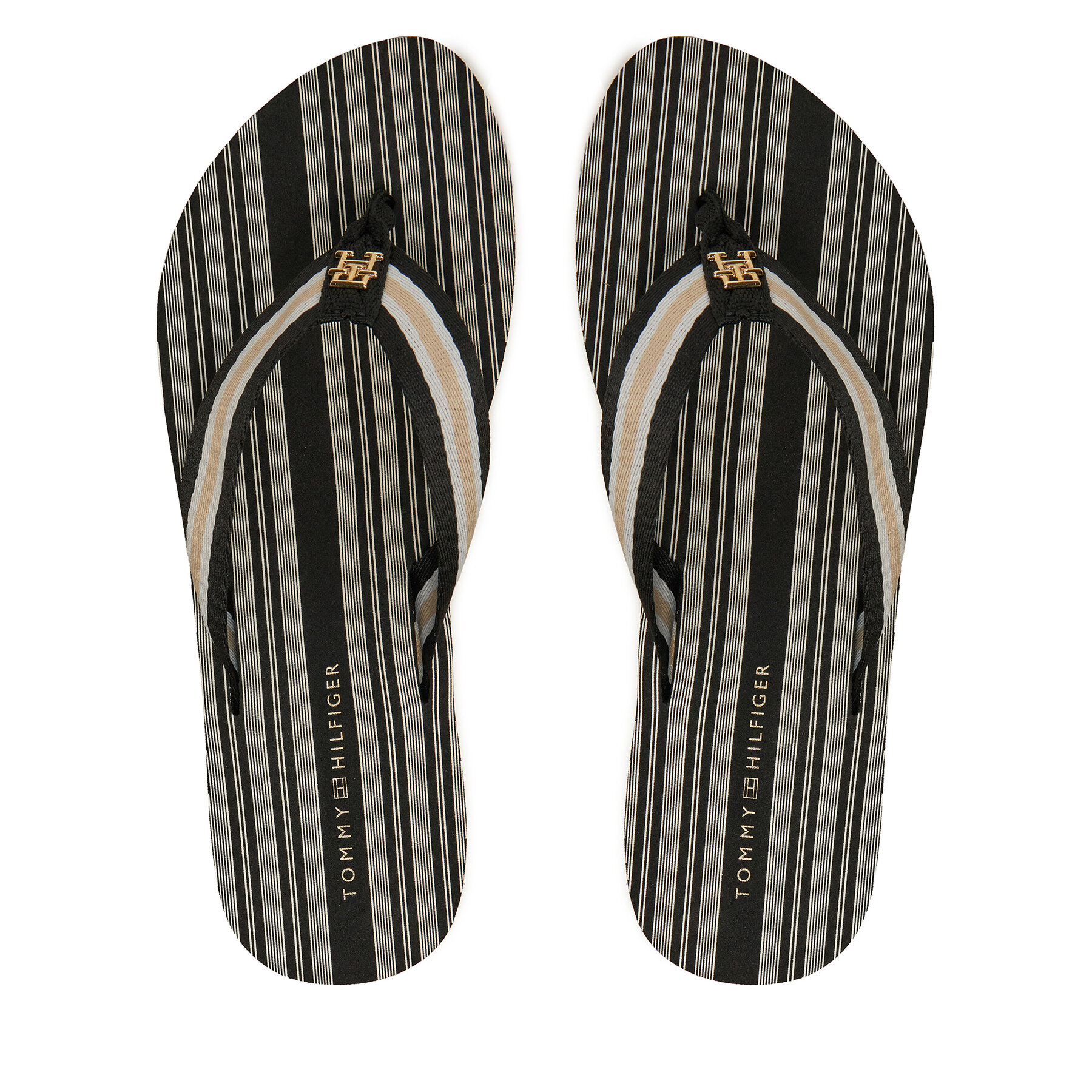 Zehentrenner Tommy Hilfiger Im Th Print Beach Sandal FW0FW08370 Schwarz von Tommy Hilfiger