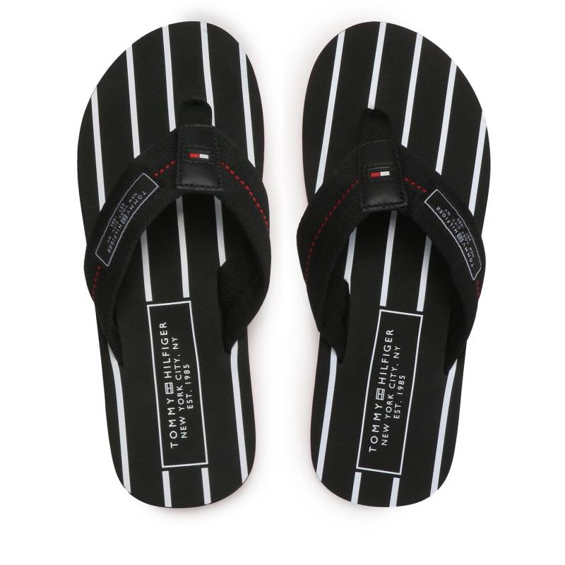 Zehentrenner Tommy Hilfiger Patch Hilfiger Beach Sandal FM0FM04470 Schwarz von Tommy Hilfiger