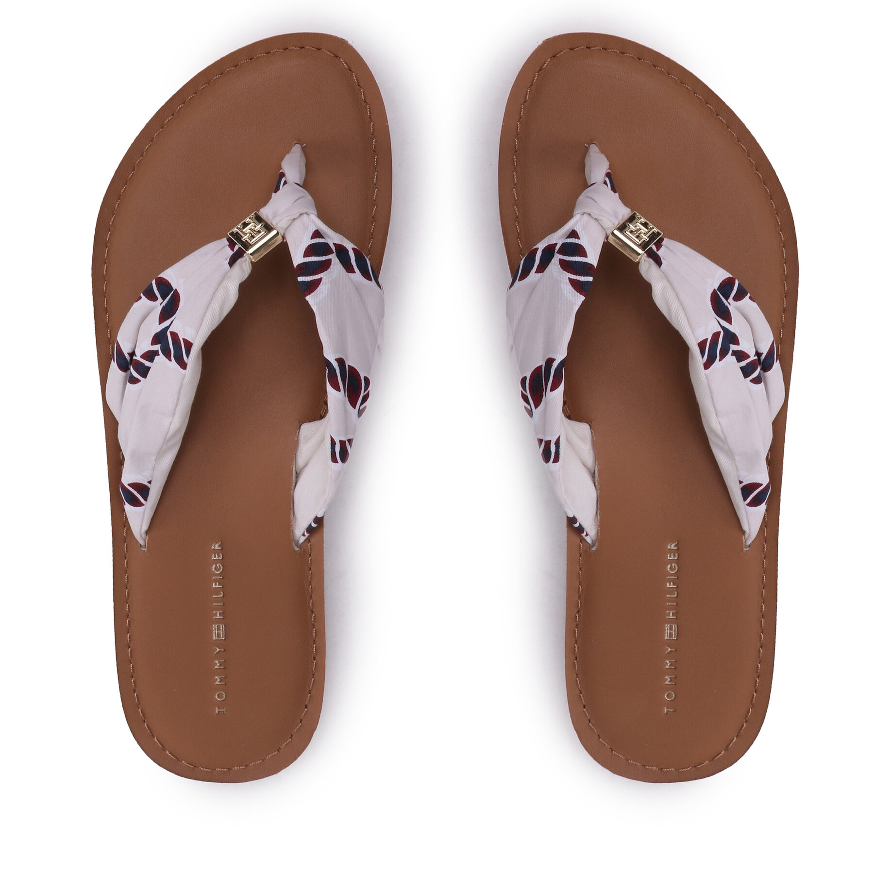 Zehentrenner Tommy Hilfiger Th Elevated Beach Sandal Print FW0FW07164 Écru von Tommy Hilfiger