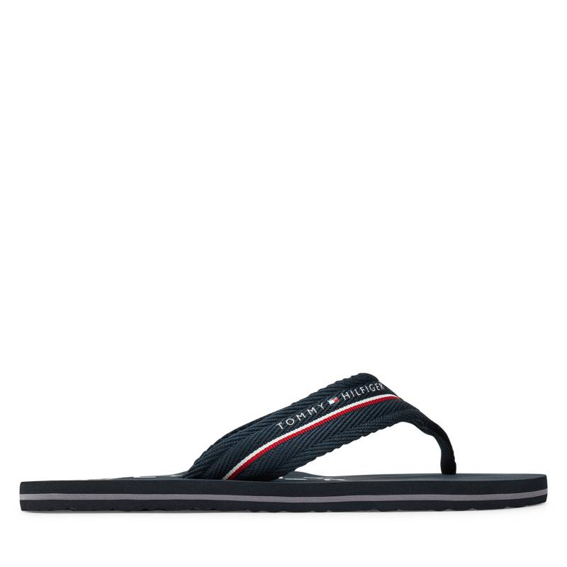 Zehentrenner Tommy Hilfiger Web Beach Sandal FM0FM05340 Dunkelblau von Tommy Hilfiger