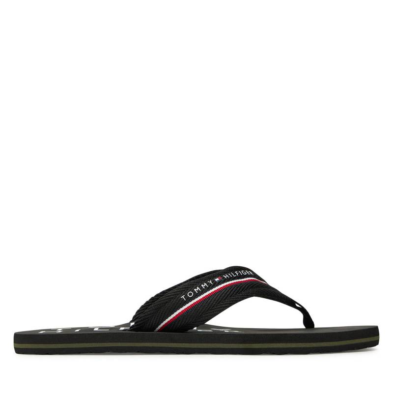 Zehentrenner Tommy Hilfiger Web Beach Sandal FM0FM05340 Schwarz von Tommy Hilfiger