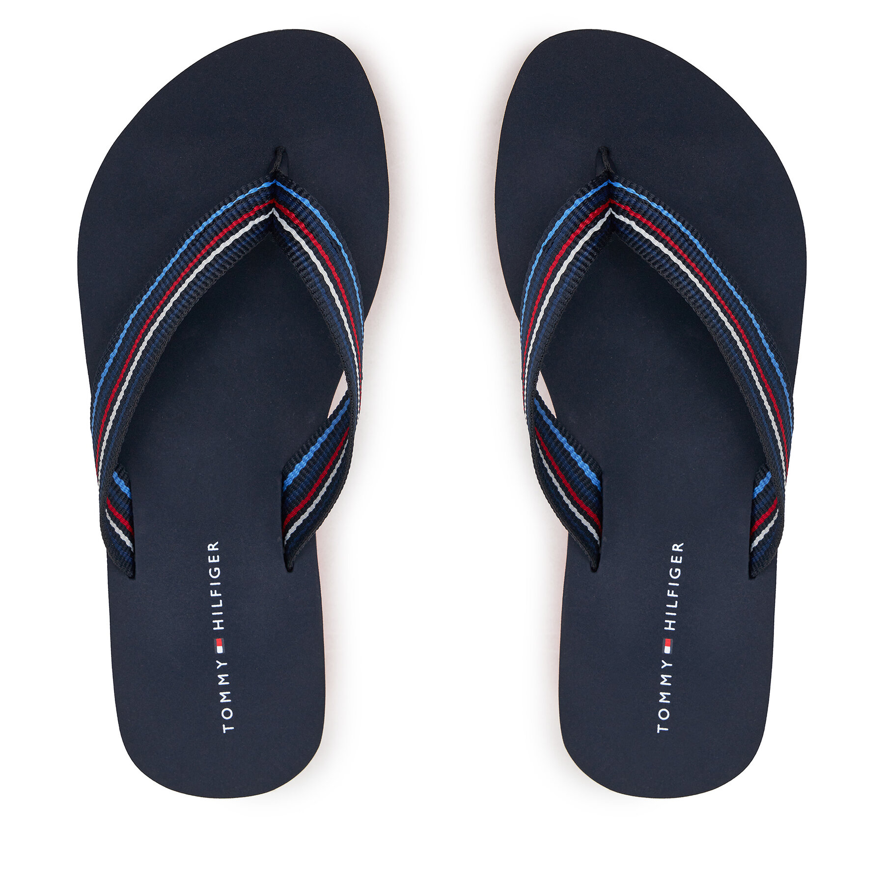 Zehentrenner Tommy Hilfiger Wedge Stripes Beach Sandal FW0FW07858 Dunkelblau von Tommy Hilfiger