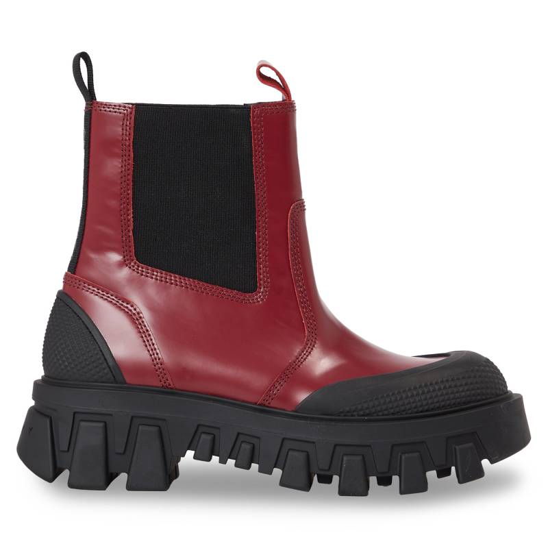 Klassische Stiefeletten Tommy Jeans Tjw Chunky Chelsea Mix Material EN0EN02375 Rot von Tommy Jeans