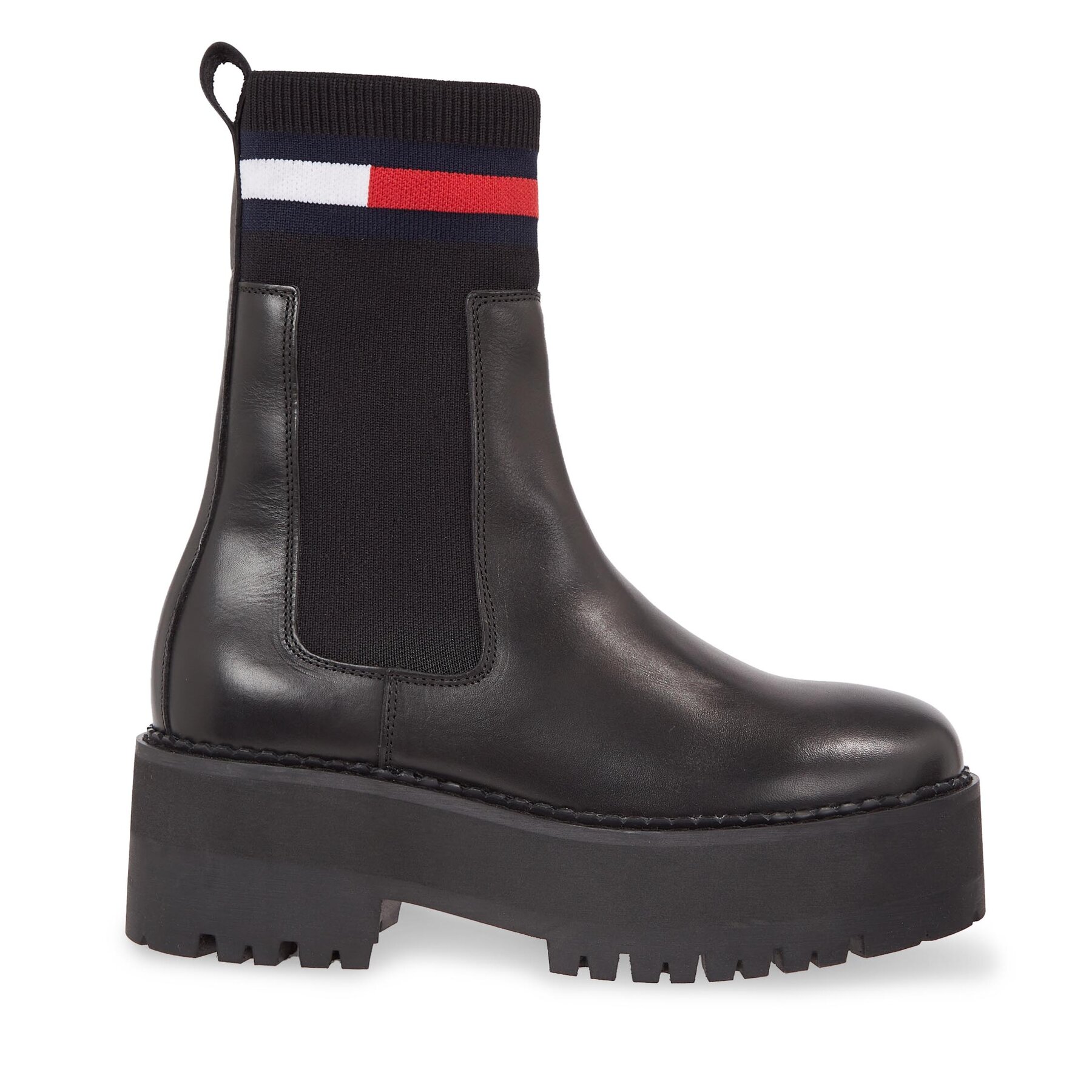 Klassische Stiefeletten Tommy Jeans Tjw Flatform Chelsea Sock EN0EN02301 Schwarz von Tommy Jeans