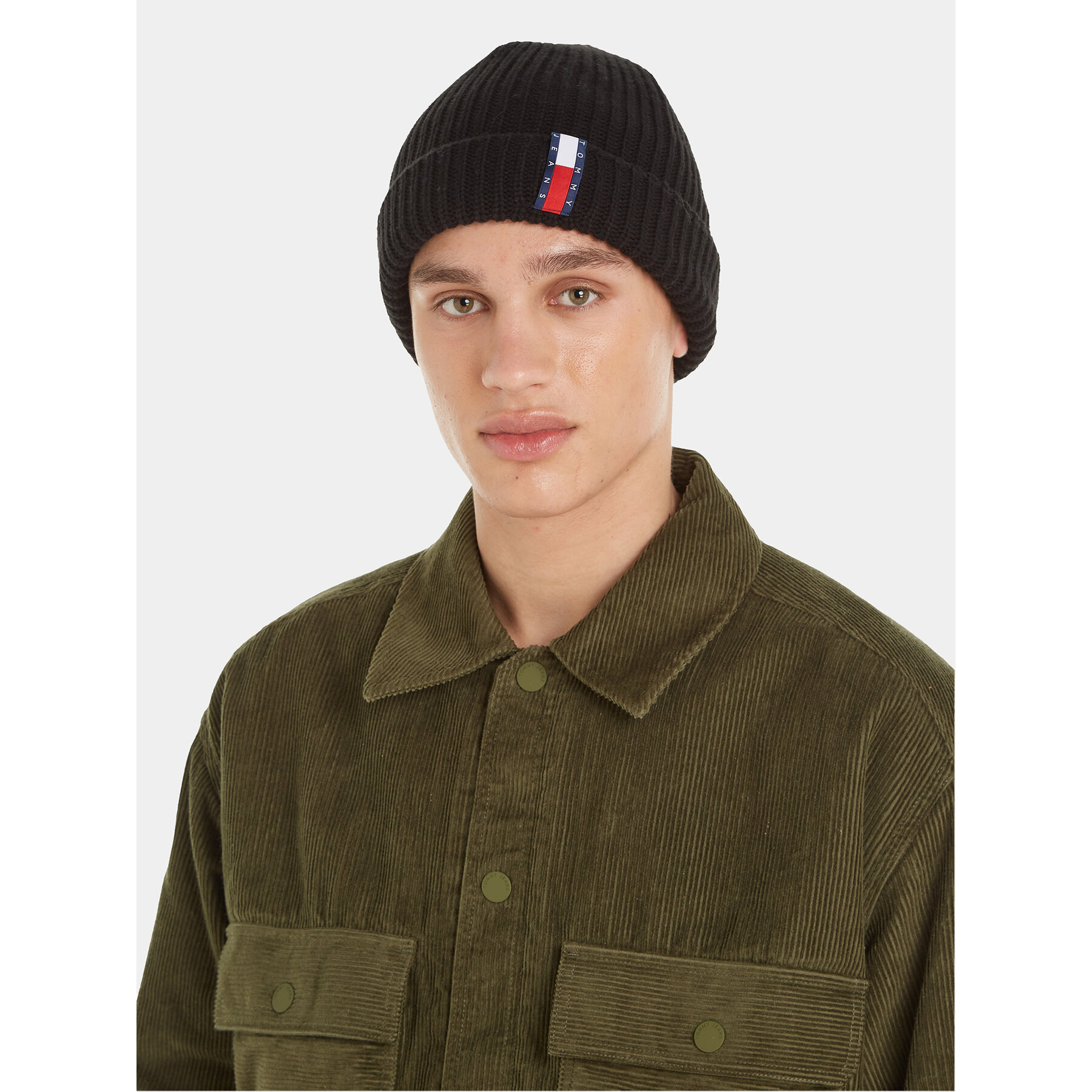 Mütze Tommy Jeans Im Tju Unisex Beanie AU0AU01808 Schwarz von Tommy Jeans