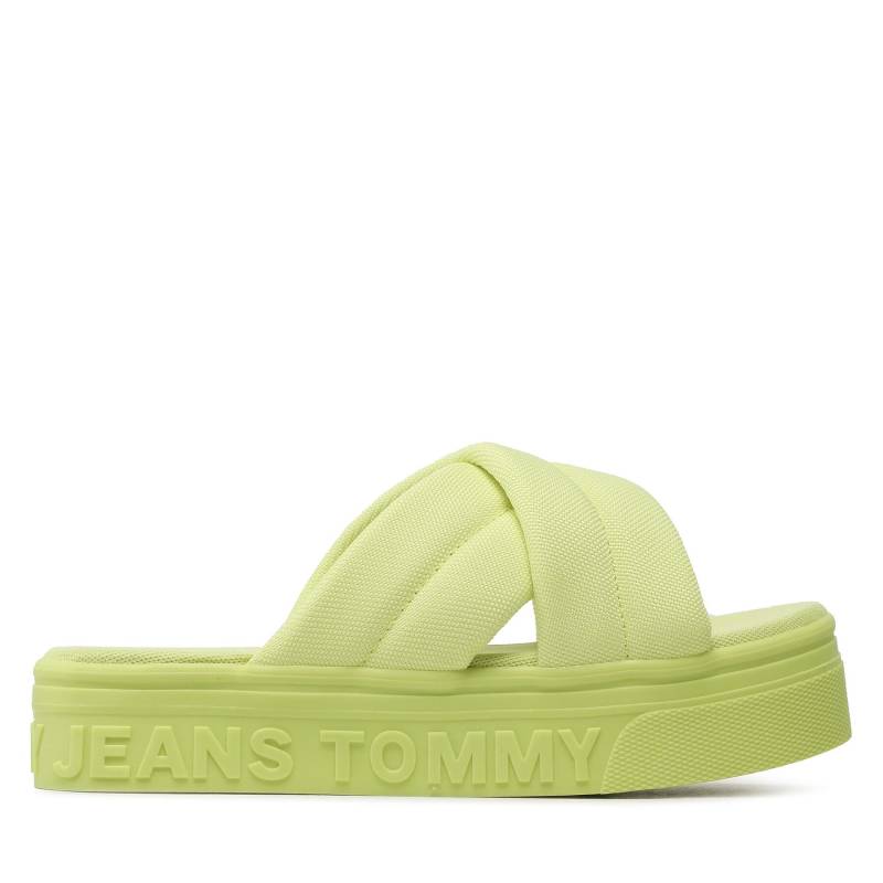 Pantoletten Tommy Jeans Fltfrm Sandal EN0EN02116 Grün von Tommy Jeans