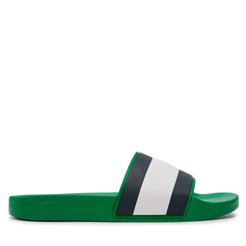 Pantoletten Tommy Jeans Rubber Th Flag Pool Slide FM0FM04263 Grün von Tommy Jeans