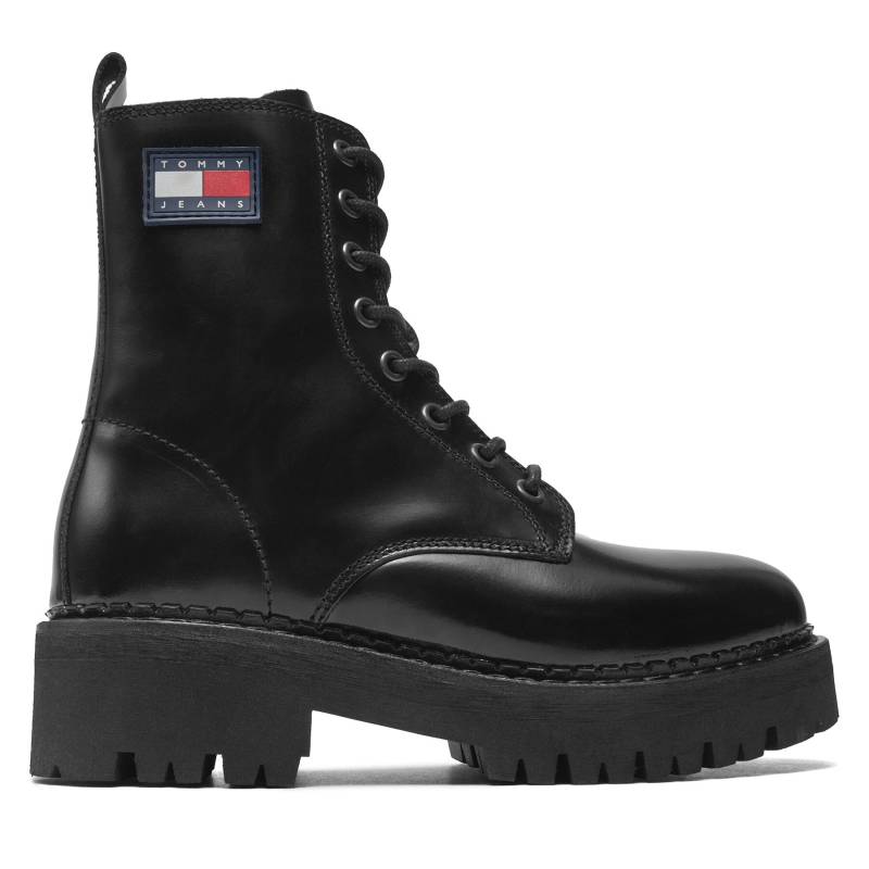 Schnürstiefeletten Tommy Jeans Urban Tommy Jeans Lace Up Boot EN0EN01995 Schwarz von Tommy Jeans