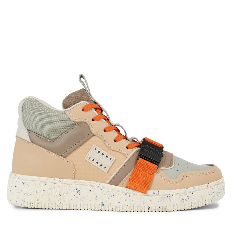 Sneakers Tommy Jeans Tjm Basket Leather Buckle Mid EM0EM01288 Beige von Tommy Jeans