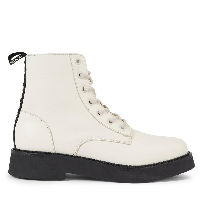 Stiefeletten Tommy Jeans Tjw Lace Up Flat Boot EN0EN02310 Écru von Tommy Jeans