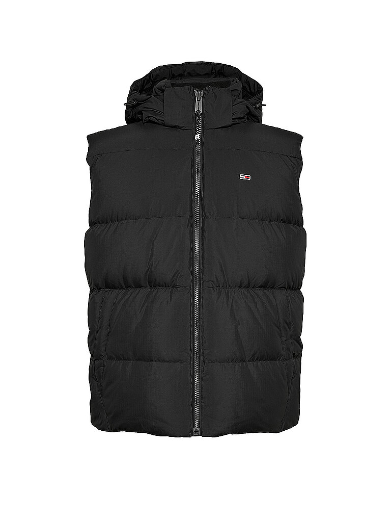 TOMMY JEANS Daunensteppgilet schwarz | L von Tommy Jeans